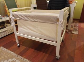 Minicuna bebe con colchón + cubrecolchón
