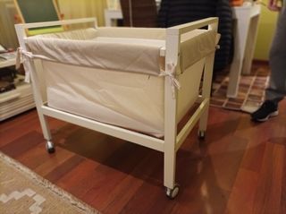 Minicuna bebe con colchón + cubrecolchón