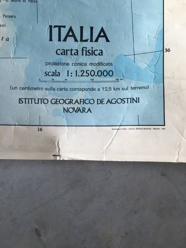 Italia! Grande MappA fisica politica 1984