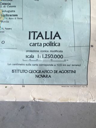 Italia! Grande MappA fisica politica 1984