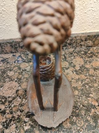 Escultura cigueña, hecha a mano