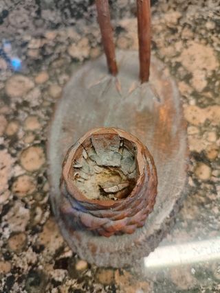 Escultura cigueña, hecha a mano