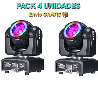 ✅️PACK 4 Cabezas móvil Beam 60W RGBW 