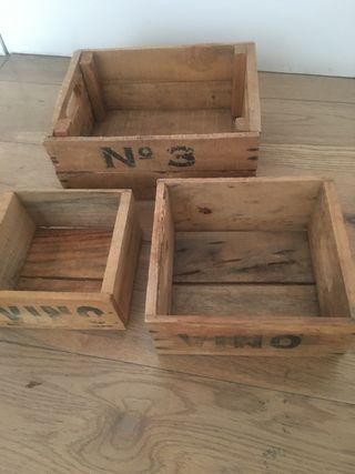 lote 3 cajas de madera