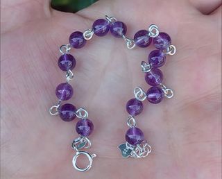 Pulsera, plata ley y amatista 