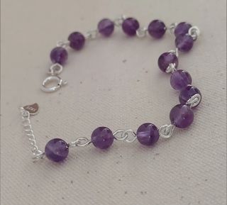 Pulsera, plata ley y amatista 