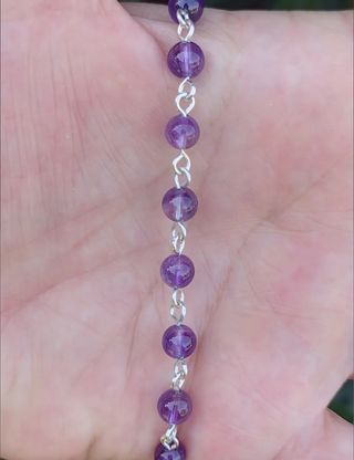 Pulsera, plata ley y amatista 