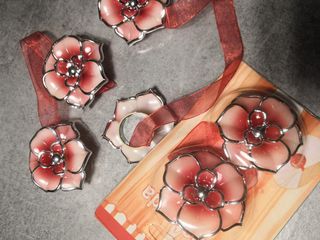 N. 4 calamite per tende rosa