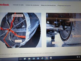 Cadenas coche nieve de tela