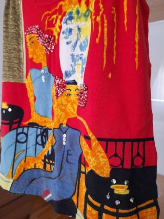 Camiseta tirantes, pedreria.