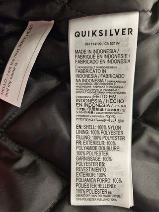 Anorak cazadora ski Quicksilver 10/12 años