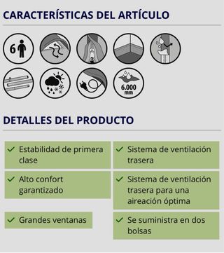 Tienda campaña Outwell Montana 6Personas