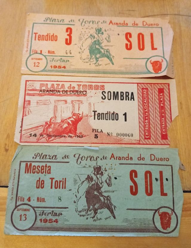 Colección entradas de corridas de toros vintage