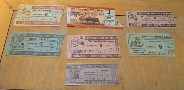 Colección entradas de corridas de toros vintage