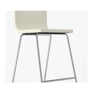 Sgabello IKEA BERNHARD in pelle cromato/bianco mook