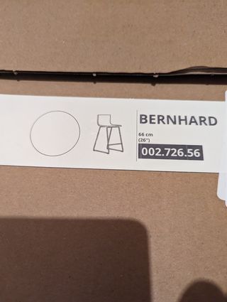 Sgabello IKEA BERNHARD in pelle cromato/bianco mook