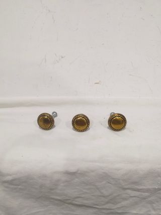 4 antiguos tiradores bronce repujados redondos