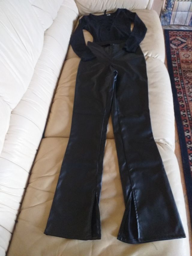 Pantalone donna XXS XXXS nuovo a zampa similpelle