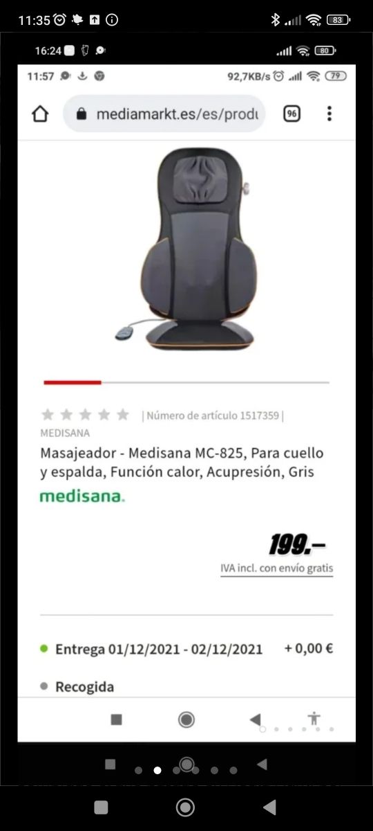 Silla de masaje