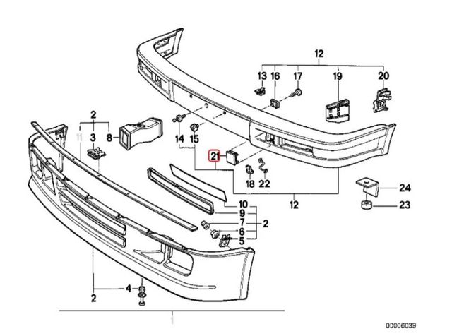 BMW E30 tapa gancho Mtech