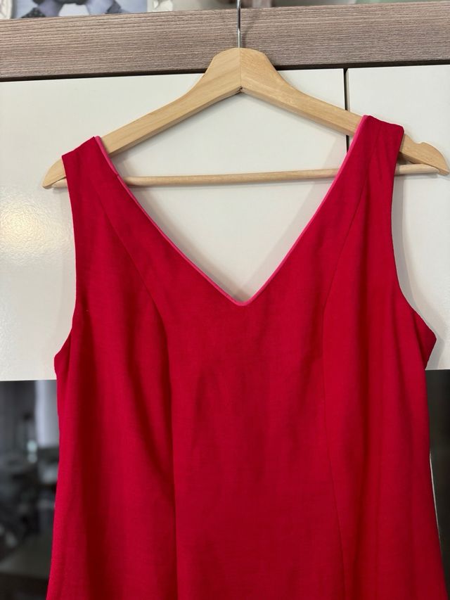 Traje de flamenca lino en rosa 