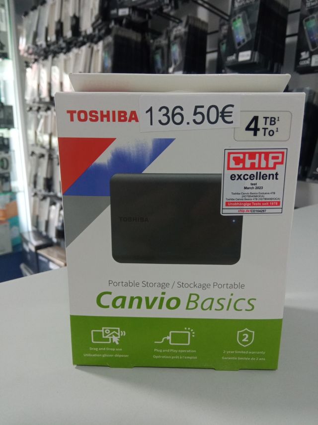 Disco externo 4tB Toshiba cambio basics
