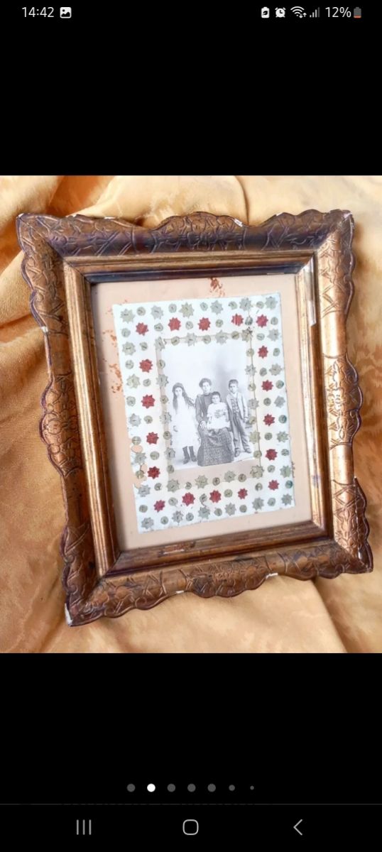 Antiguo marco XIX pan oro fotografía