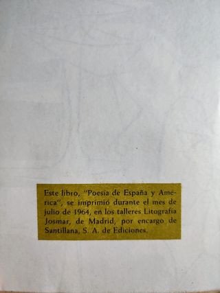 Poesía de España y América, 1964