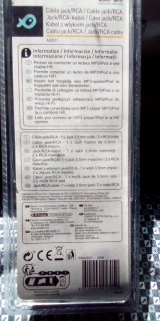 CABLE CONECTOR AUDIO. Nuevo