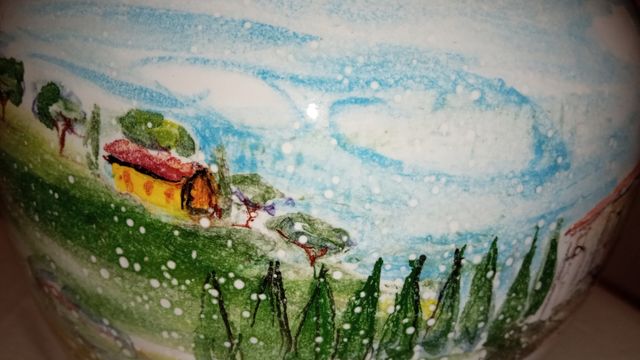 Vaso ceramica dipinto a mano 