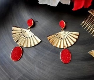 Pendientes de abanico flamenca