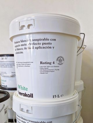 Pintura interiores blanca transpirable mate. 15L