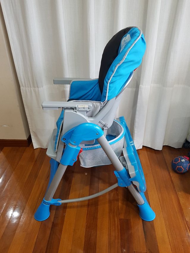 Trona bebé Voltereta , azul y gris