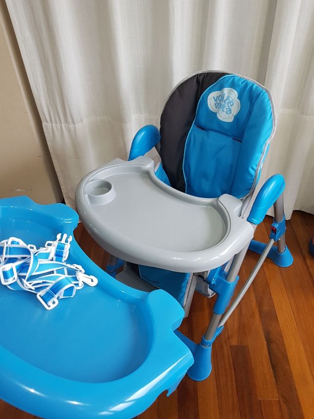 Trona bebé Voltereta , azul y gris