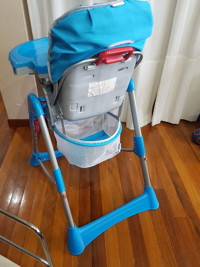 Trona bebé Voltereta , azul y gris