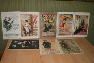 LOTE 8 POSTALES DE CARTELES DE PELICULAS DE ÉPOCA