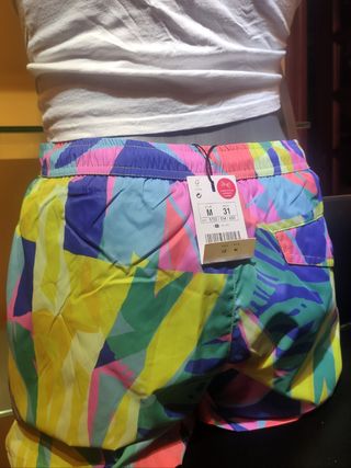 Bañador geométrico multicolor