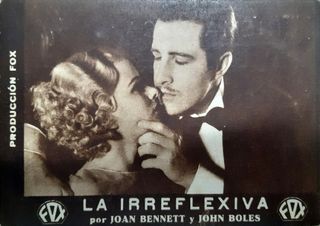 Lote de 2 programas película "La irreflexiva"