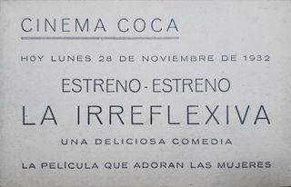 Lote de 2 programas película "La irreflexiva"