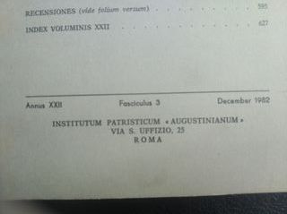 AUGUSTINIANUM FASCICULO 3 1982