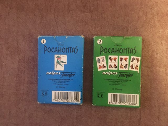 LOTE BARAJAS DE CARTAS POCAHONTAS 1995