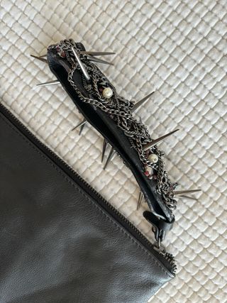 Bolso de mano grande de piel