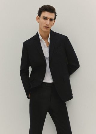 Americana MANGO traje slim fit lino