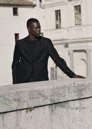 Americana MANGO traje slim fit lino