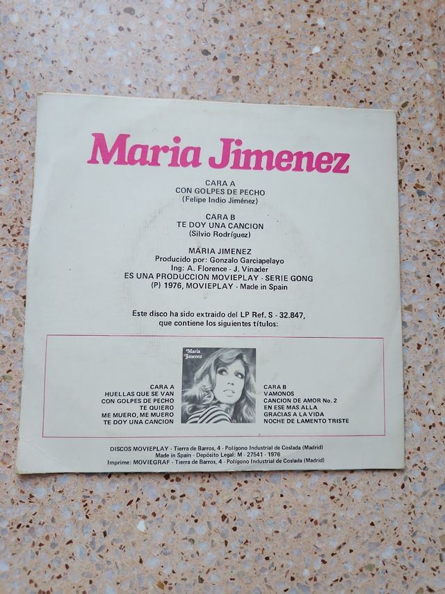 Single vinilo María Jiménez