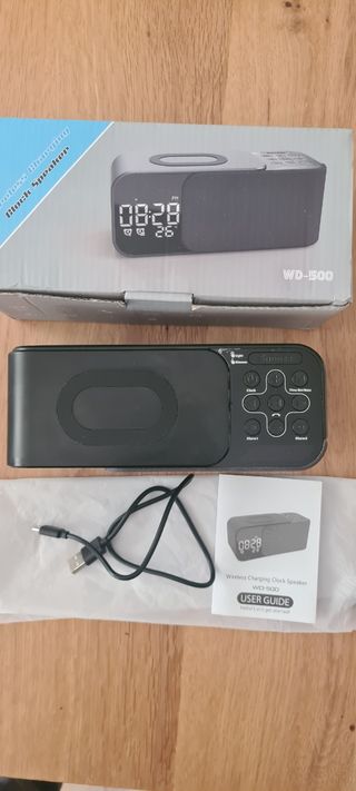 Reloj despertador cargador inalambrico bluetooth