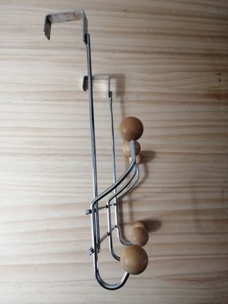 Percha puerta 6 colgadores madera