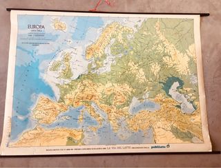 mappa vintage parete Europa