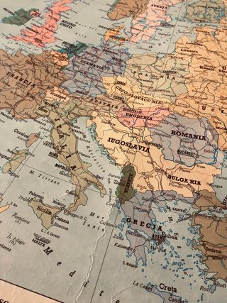 mappa vintage parete Europa