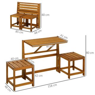 Set da Giardino 2 in 1, Tavolo e Sedie da Giardino